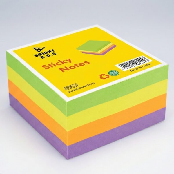 مكعب ستيكي نوت 3*3 برايت بوس 400 ورقة 4 لون