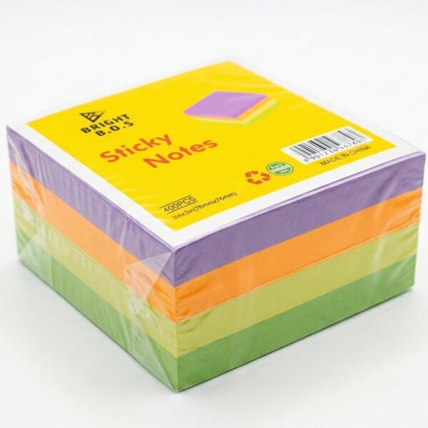 مكعب ستيكي نوت 3*3 برايت بوس 400 ورقة 4 لون