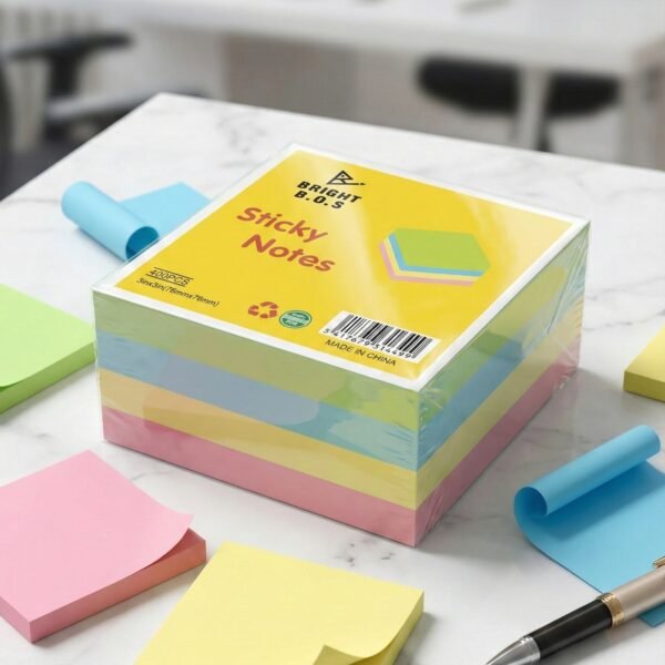 مكعب ستيكي نوت 3*3 برايت بوس 400 ورقة 4 لون