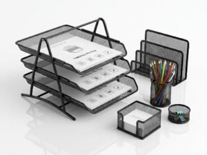 طقم مكتب معدن 5 قطع / صينية 3 طبقة
