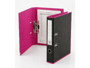 بوكس فايل رفيع خارجي اسود / داخلي زهري