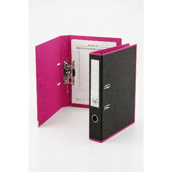 بوكس فايل رفيع خارجي اسود / داخلي زهري