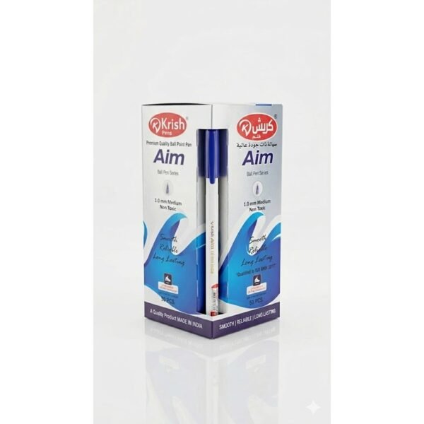 AIM 1.0mm علبة تعبئة 50 أقلام أزرق