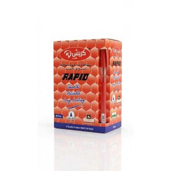 RAPID 0.7mm  علبة تعبئة 50 أقلام أحمر