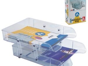 صواني بلاستيك 2 طبقة 2082 (لون اسود شفاف)