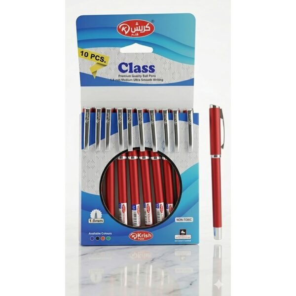 CLASS 1.0mm كرت تعبئة10 أقلام أحمر