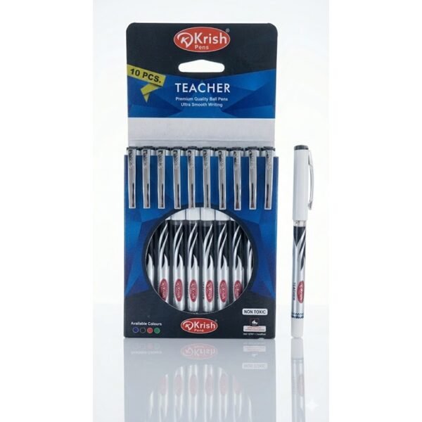 TEACHER 1.0mm  كرت تعبئة 10 أقلام أسود