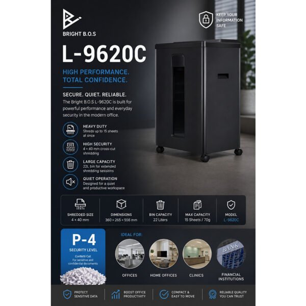 ماكينة إتلاف ورق BRIGHT B.O.S L-9620C