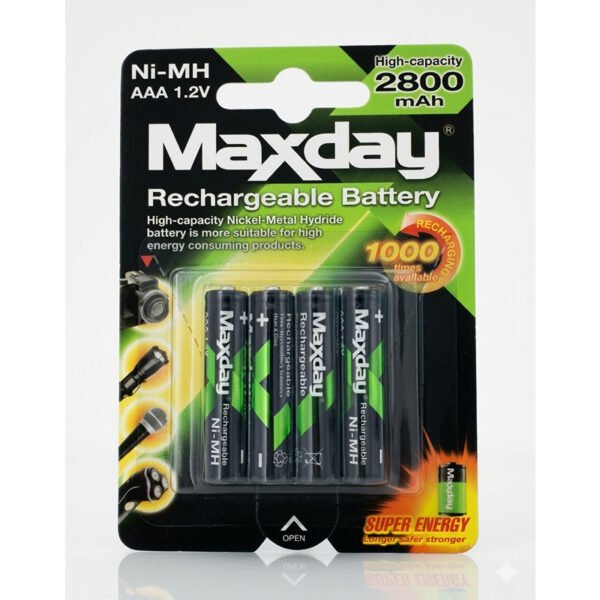 بطارية اعادة شحن MAXDAY AAAكرت / 4 حبات