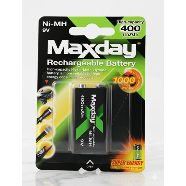 بطارية اعادة شحن MAXDAY 9V