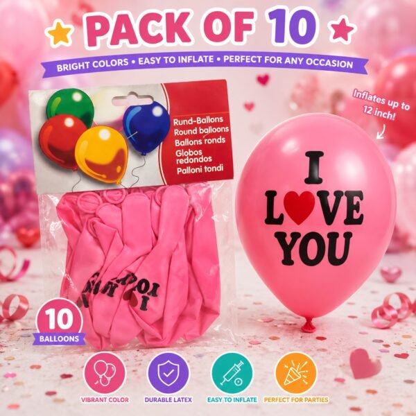 كيس بالون سعة 10 I LOVE YOU