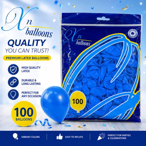 باكيت بالونات تعبئة 100 بالون لون أزرق