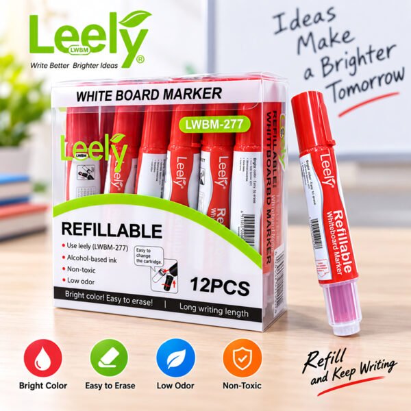 قلم وايت بورد ريفل لون أحمر LWBM-277