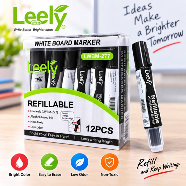 قلم وايت بورد ريفل لون أسودLWBM-277
